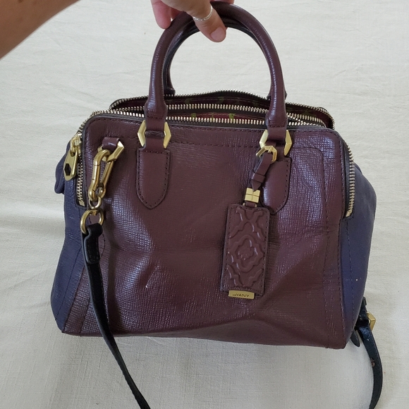 Handbags - Oryany Anthropologie leather crossbody purple purse